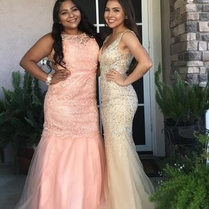 Champagne prom dress gown